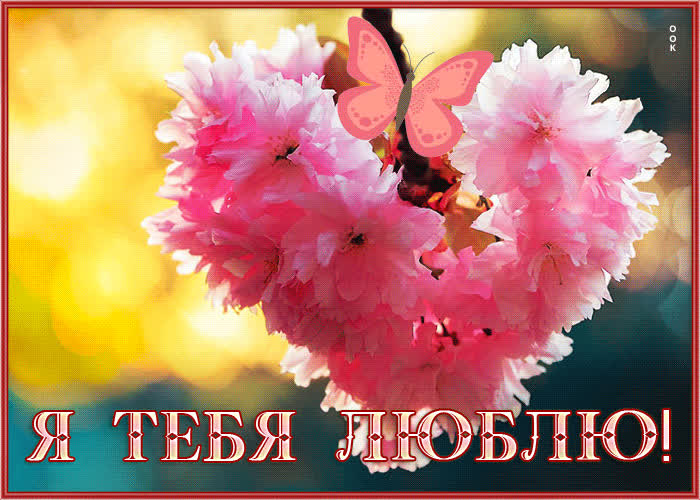 Postcard чарующая открытка с цветочным сердцем я тебя люблю