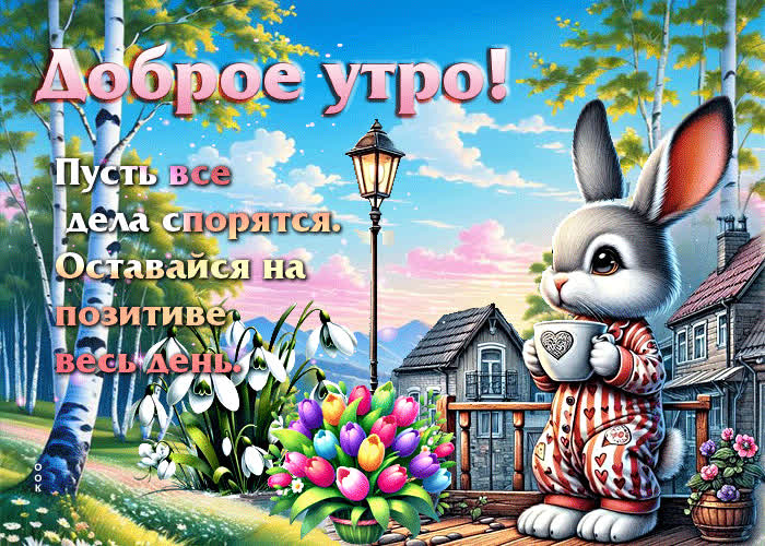 Postcard доброе утро! оставайся на позитиве весь день