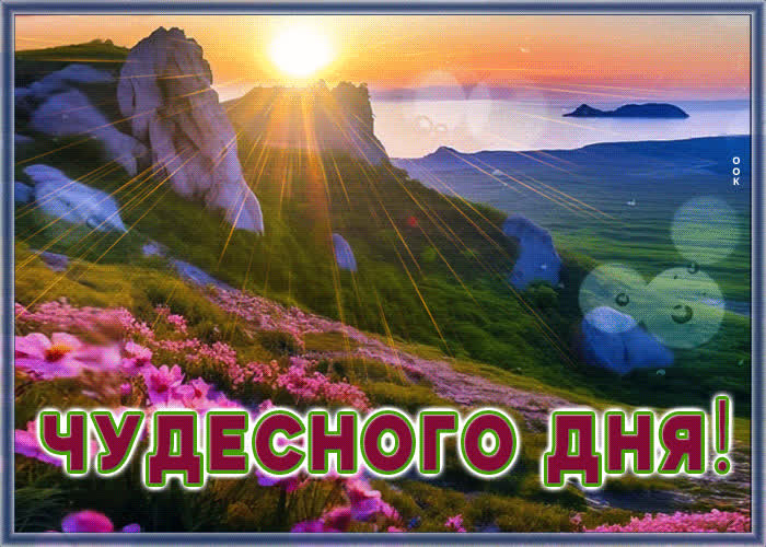 Postcard игривая и веселая гиф-открытка с природой чудесного дня