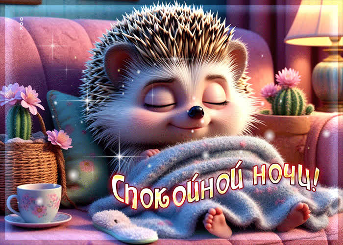 Postcard ласковая, искренняя гиф-открытка спокойной ночи