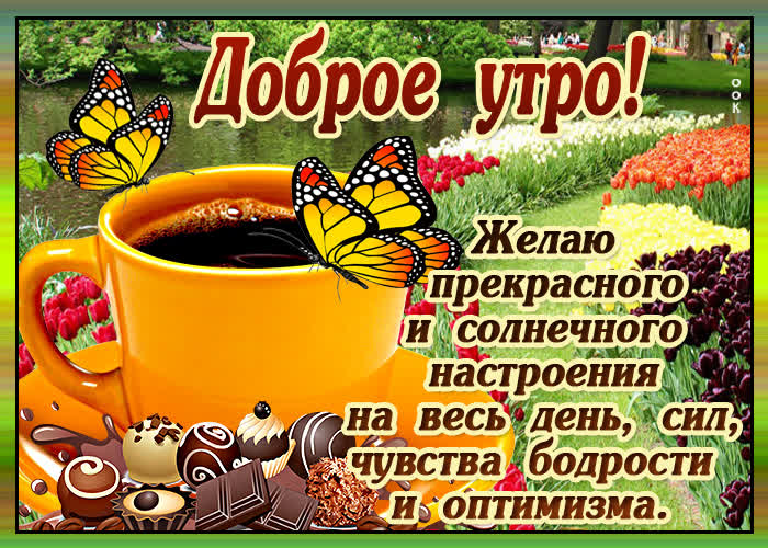 Открытка открытка с добрым утром и хорошим настроением