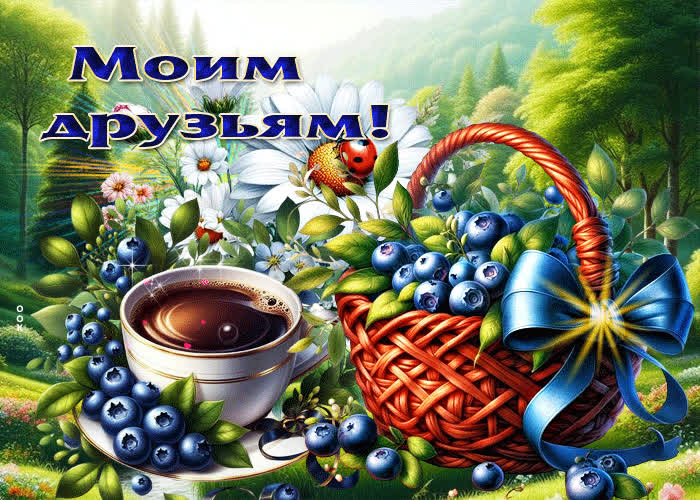 Postcard прекрасная летняя гиф-открытка моим друзьям