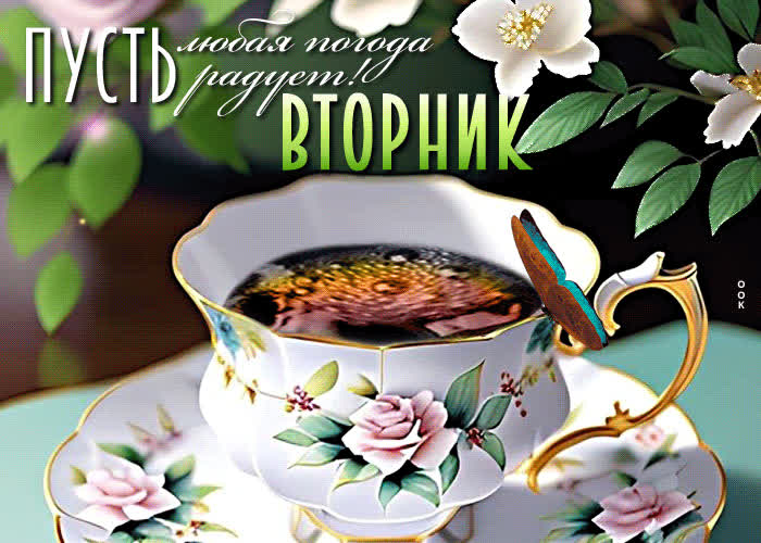 Postcard приятная открытка вторник! пусть любая погода радует