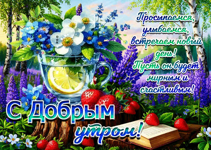 Postcard просыпаемся, улыбаемся, встречаем новый день! с добрым утром