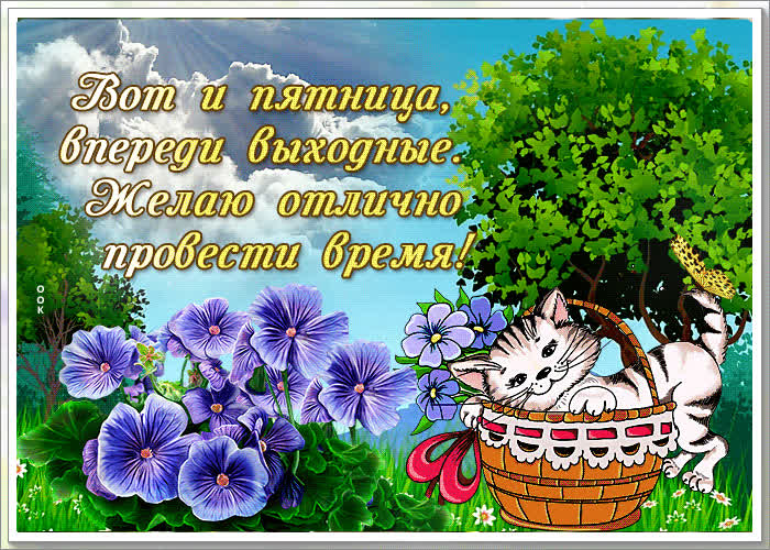 Картинка симпатичная открытка пятница с котиком