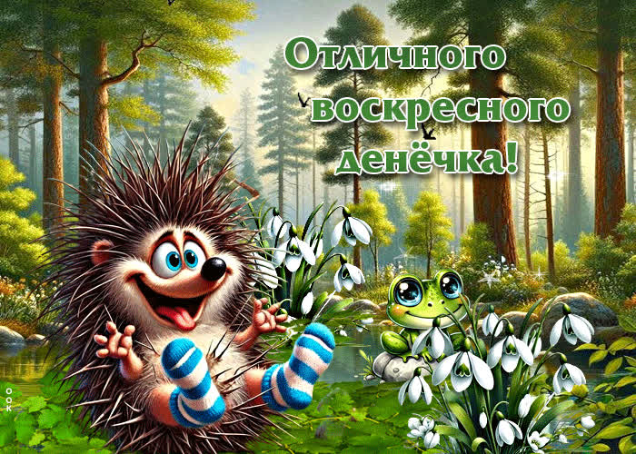 Postcard солнечная весенняя гиф-открытка отличного воскресного денечка