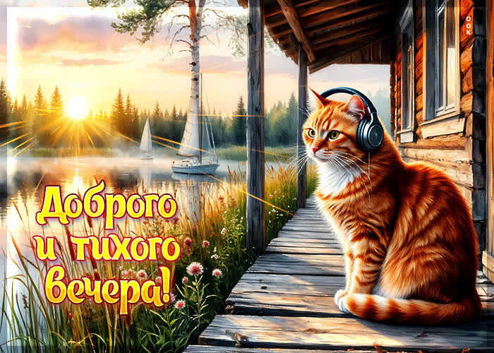 Postcard светлая открытка доброго и тихого вечера