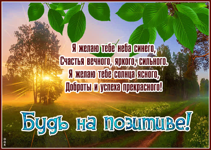 Postcard яркая открытка с природой будь на позитиве!