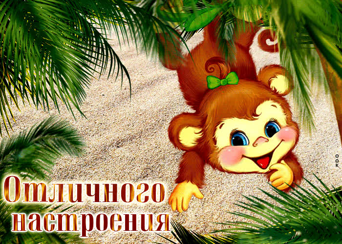 Postcard забавная открытка с обезьянкой отличного настроения!